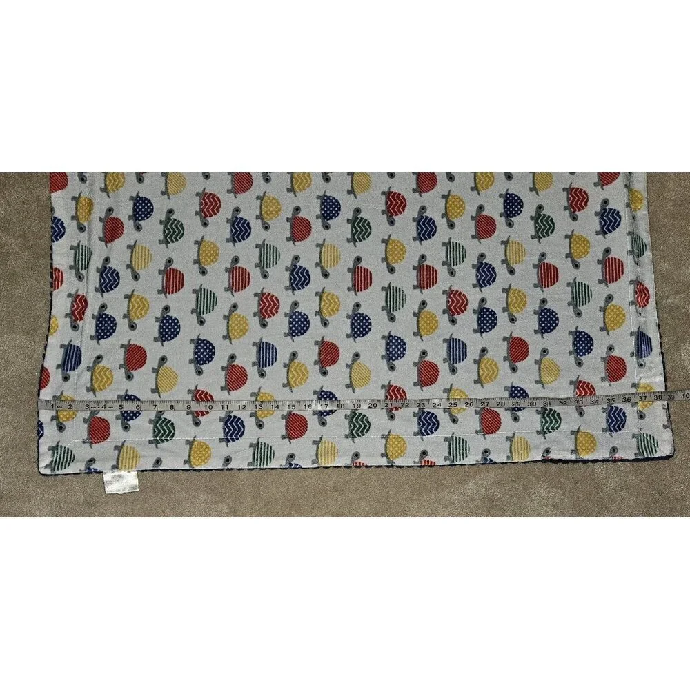 Turtle Fleece Baby Blanket RN 119741 SL Home Fashion Blue Red Yellow Green Gray
